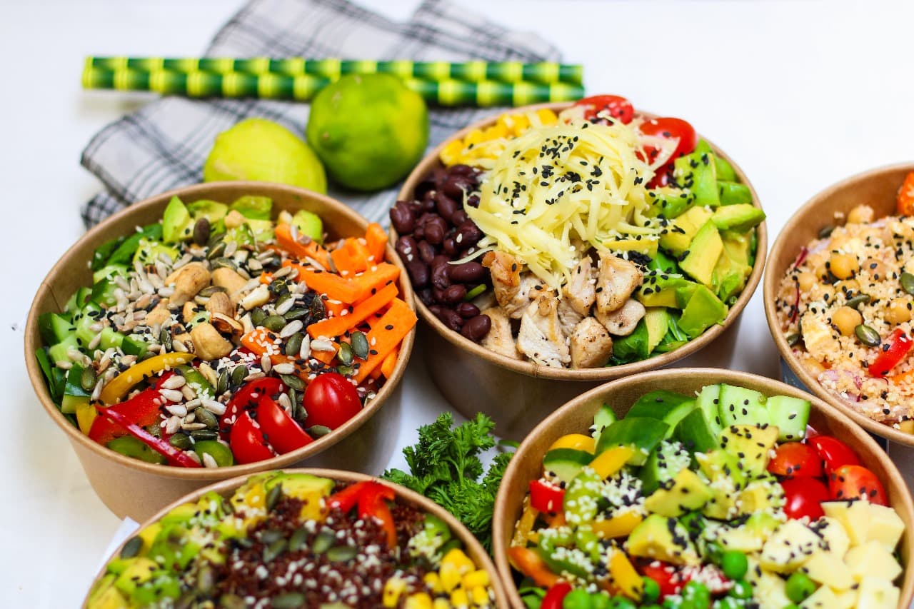 A colourful spread of Garden & Grains bowls